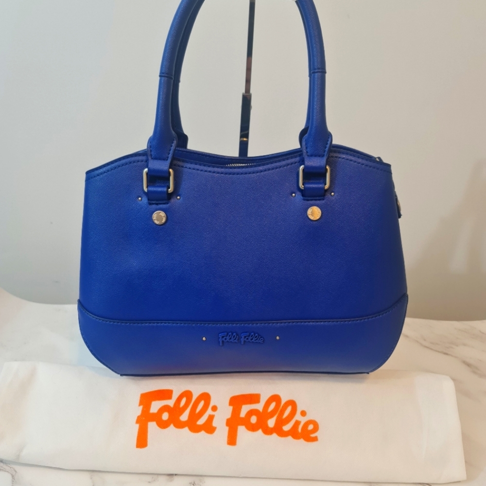 FolliFollie Blue 💎 Uptown Leather Handbag NWTs